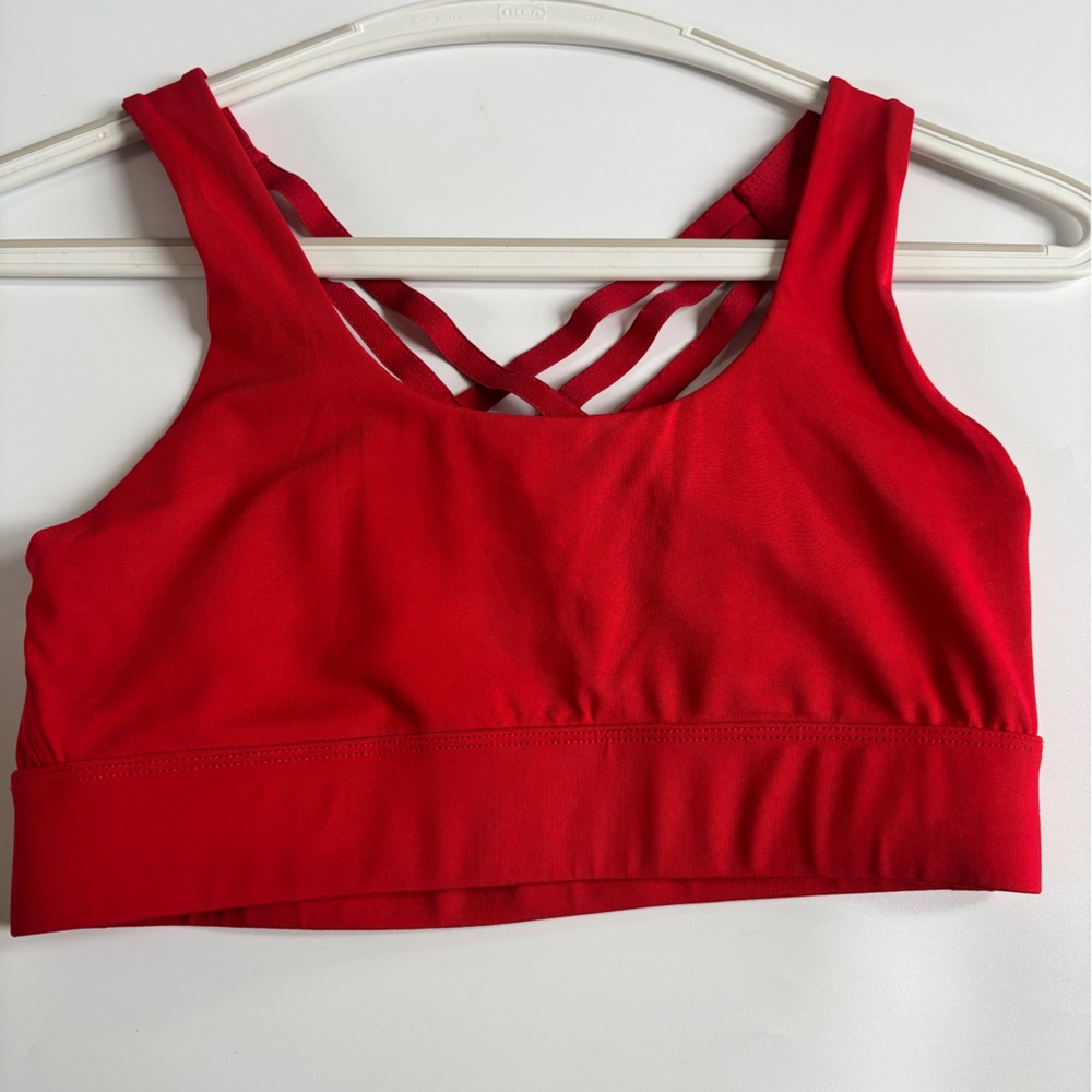 nine bull Womens Strappy Sports Bra Open Back Criss Cross size M